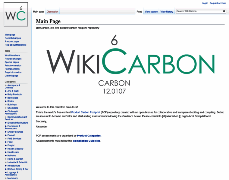 Wikicarbon.org thumbnail