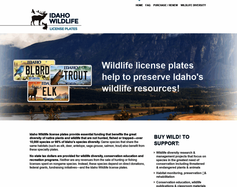 Wildlifelicenseplates.com thumbnail