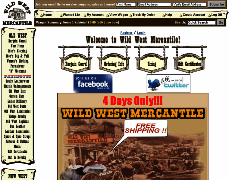 Wildwestmercantile.com thumbnail