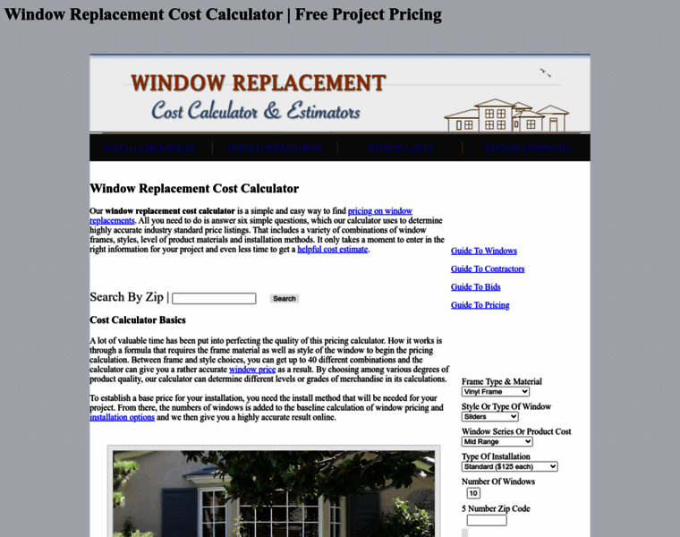 Windowreplacementcostcalculator.com thumbnail