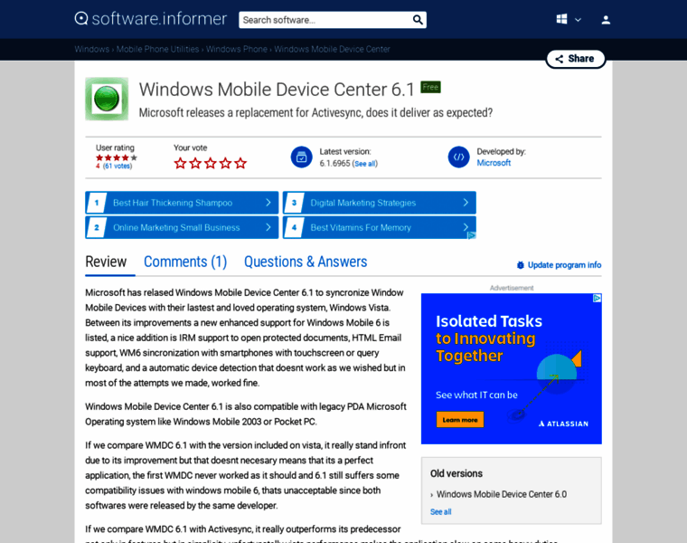 Windows-mobile-device-center.software.informer.com thumbnail