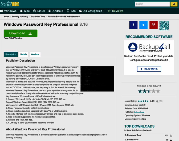 Windows-password-key-professional.soft112.com thumbnail