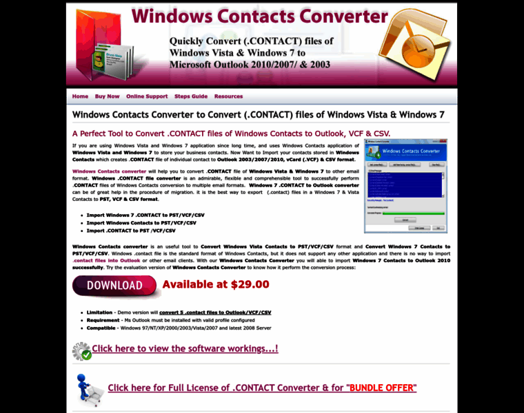 Windowscontactsconverter.com thumbnail