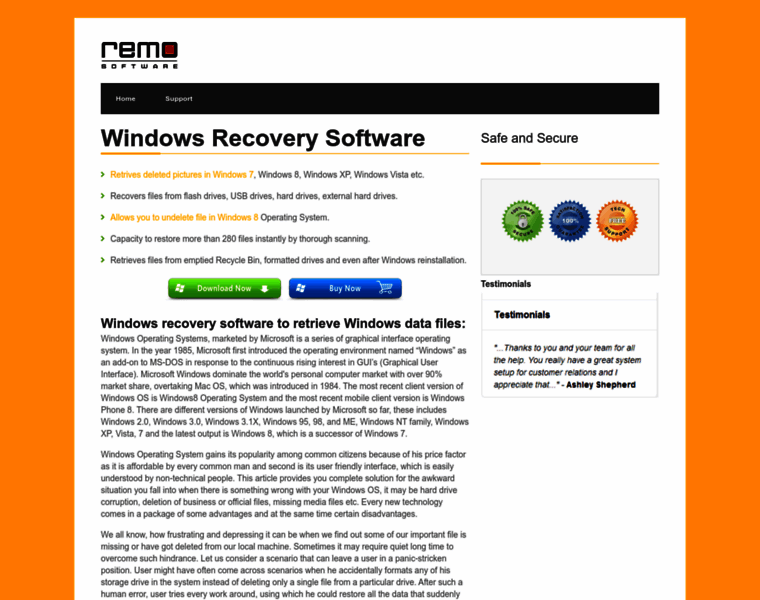 Windowsrecoverysoftware.org thumbnail
