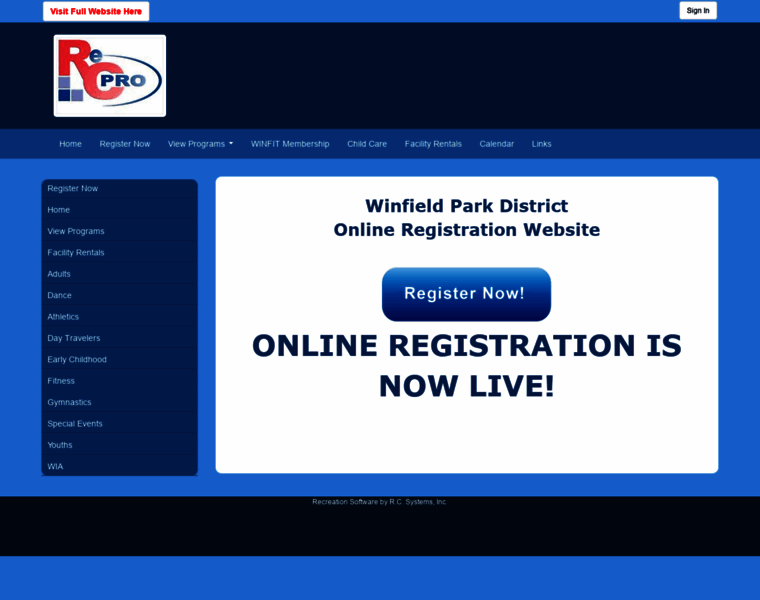 Winfieldparkdistrict.org thumbnail