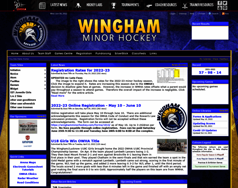 Winghamminorhockey.com thumbnail