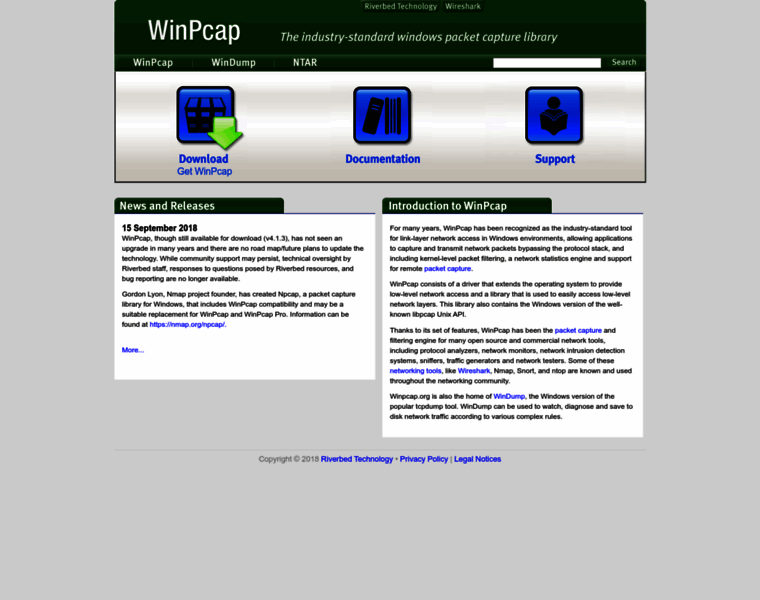 Winpcap.org thumbnail