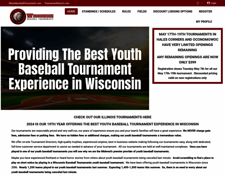Wisconsinbaseballtournaments.com thumbnail