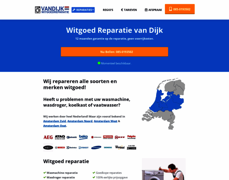 Witgoedreparatie-vandijk.nl thumbnail