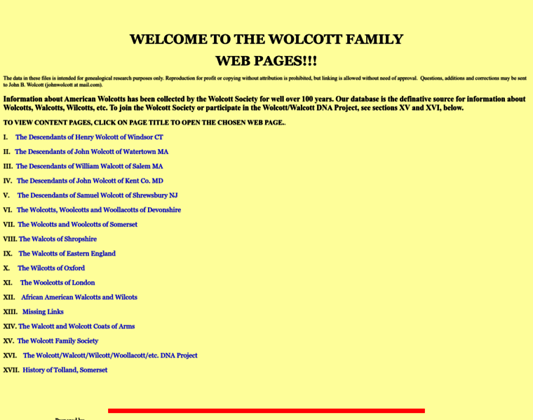 Wolcottfamily.com thumbnail