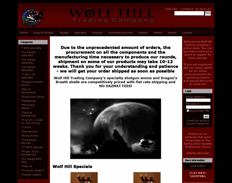 Wolfhillammo.com thumbnail