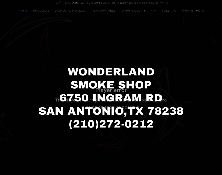 Wonderlandsmokeshop.com thumbnail