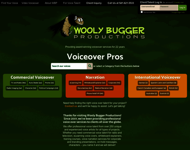 Woolybuggerproductions.com thumbnail