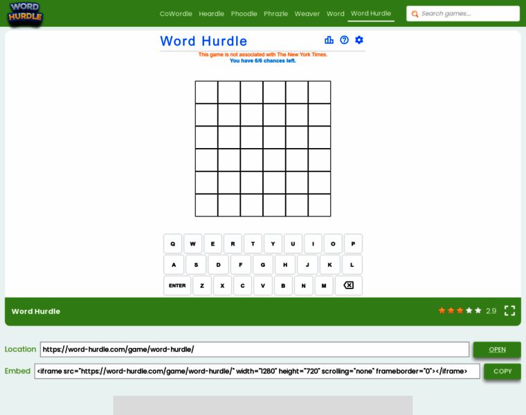Word-hurdle.com thumbnail