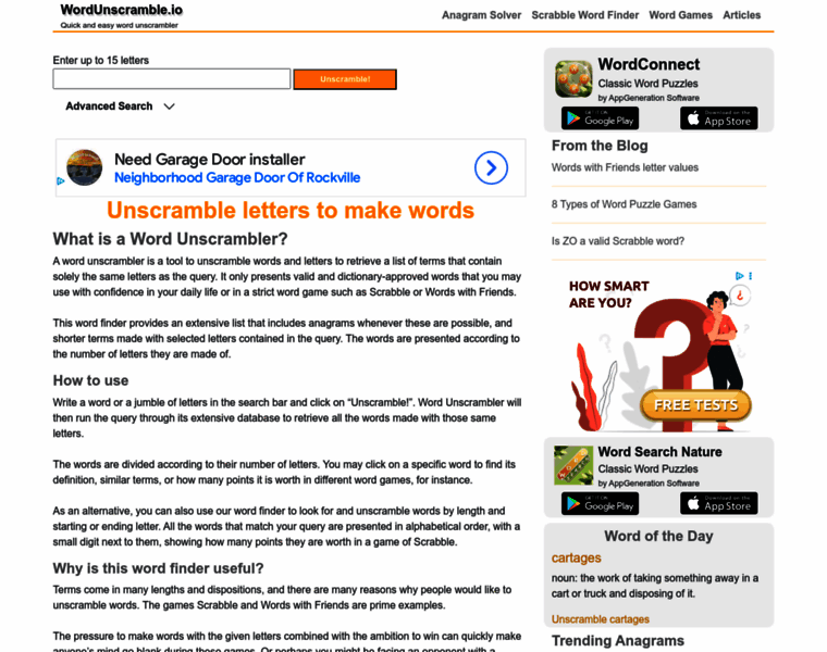 Wordunscramble.io thumbnail Wordunscramble.io thumbnail