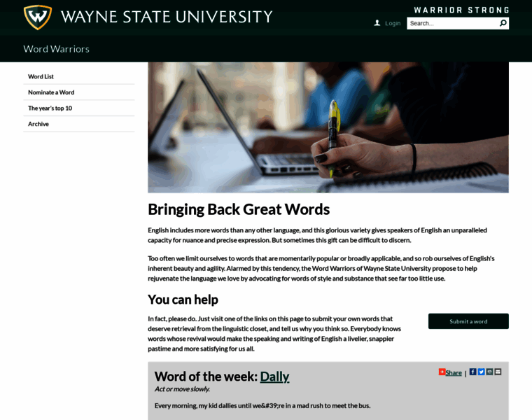 Wordwarriors.wayne.edu thumbnail