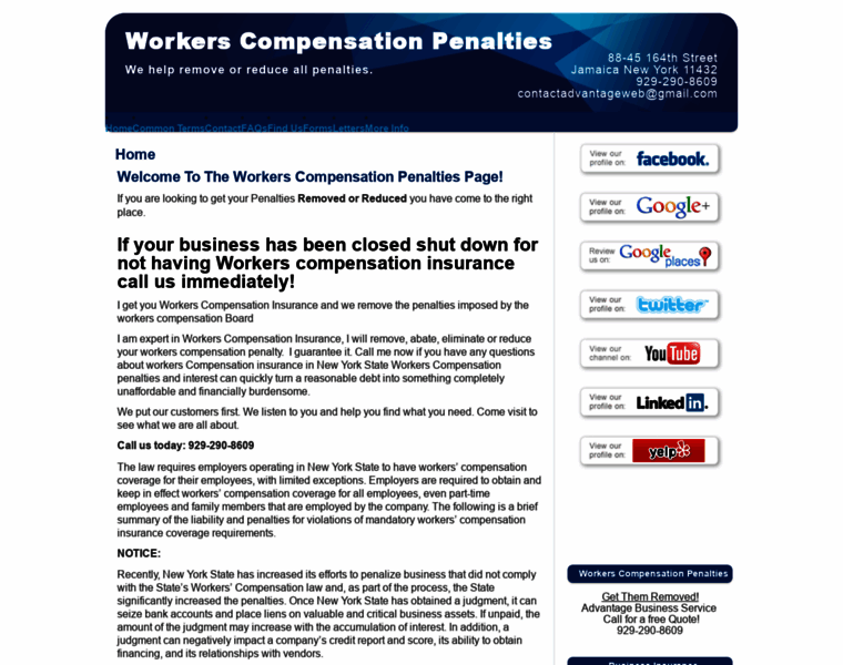 Workerscompensationpenalties.com thumbnail
