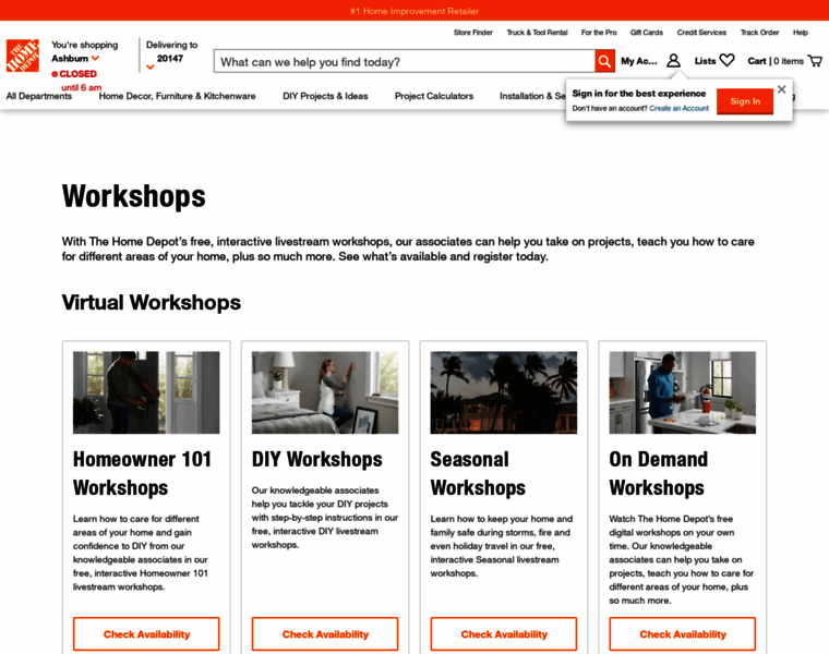 Workshops.homedepot.com thumbnail