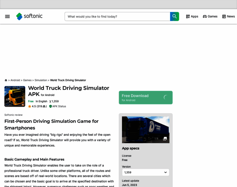 World-truck-driving-simulator.en.softonic.com thumbnail
