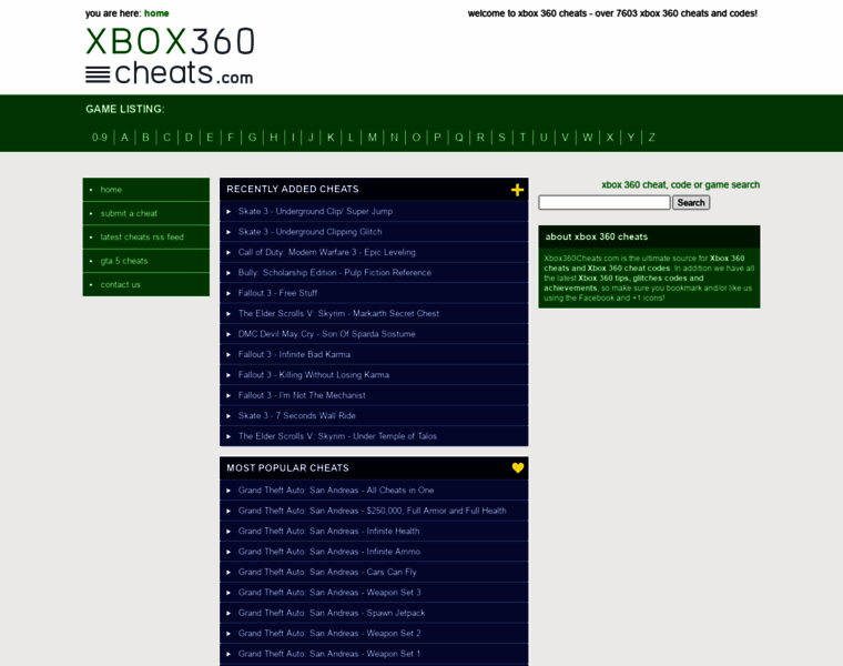 Xbox360cheats.com thumbnail