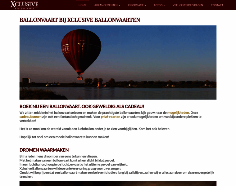 Xclusiveballonvaarten.nl thumbnail