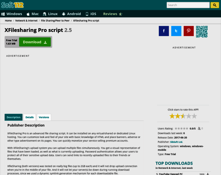 Xfilesharing-pro-script.soft112.com thumbnail