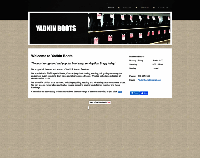 Yadkinboots.com thumbnail