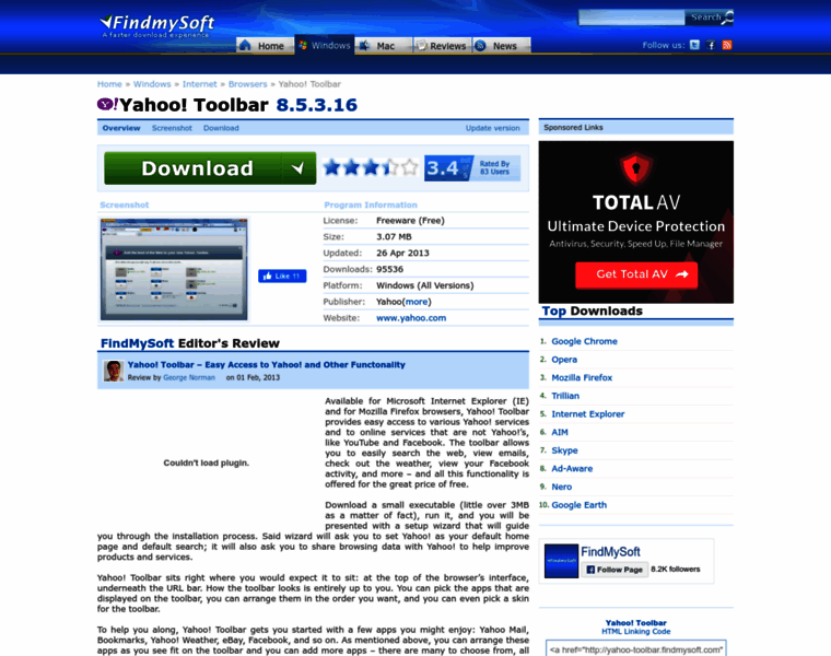 Yahoo-toolbar.findmysoft.com thumbnail