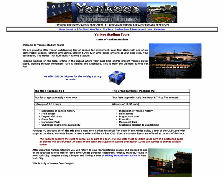 Yankeestadiumtours.com thumbnail