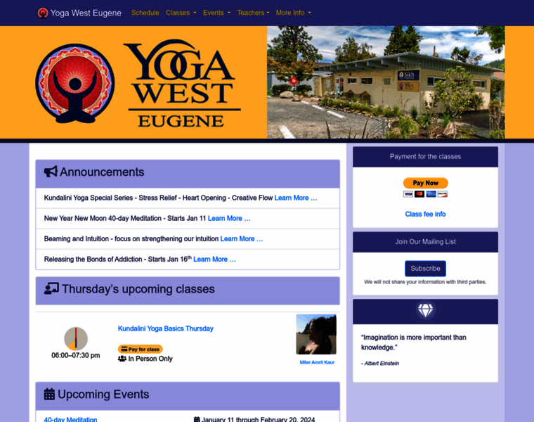Yogawesteugene.com thumbnail