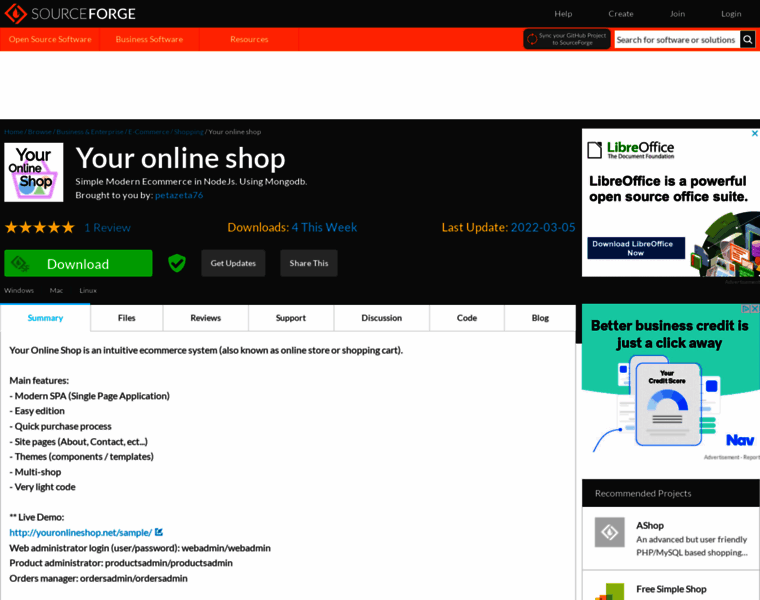 Youronlineshop.sourceforge.net thumbnail