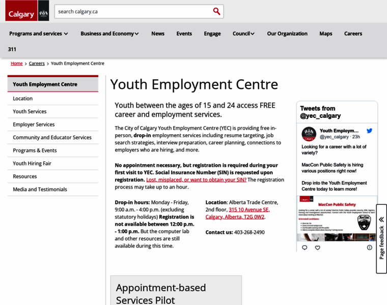 Youthemploymentcentre.ca thumbnail