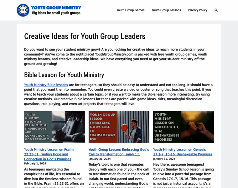 Youthgroupministry.com thumbnail