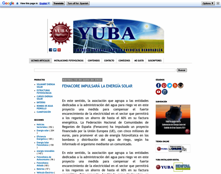 Yubasolar.net thumbnail