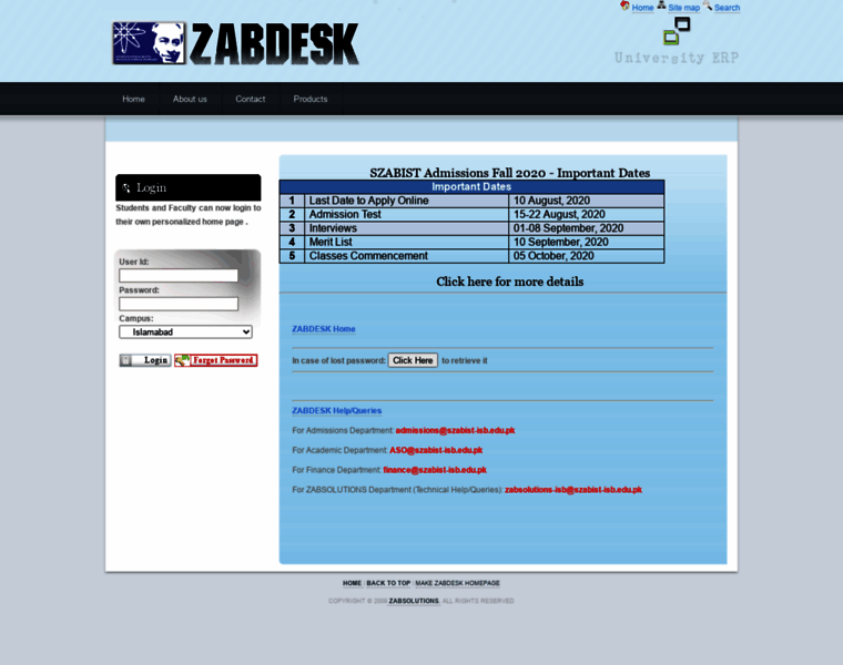 Zabdesk.szabist-isb.edu.pk thumbnail
