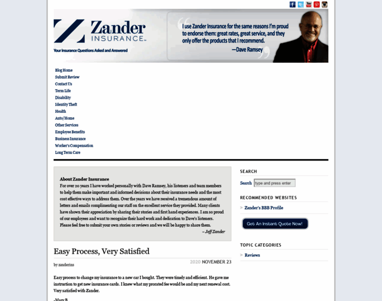 Zanderinsurancereviews.com thumbnail