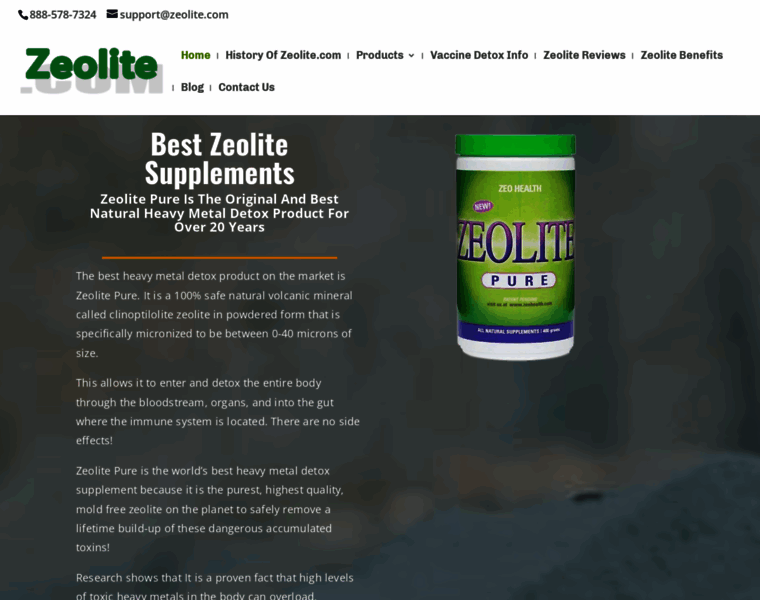 Zeolite.com thumbnail