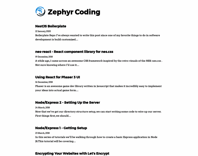 Zephyrcoding.com thumbnail
