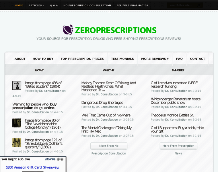 Zeroprescriptions.com thumbnail