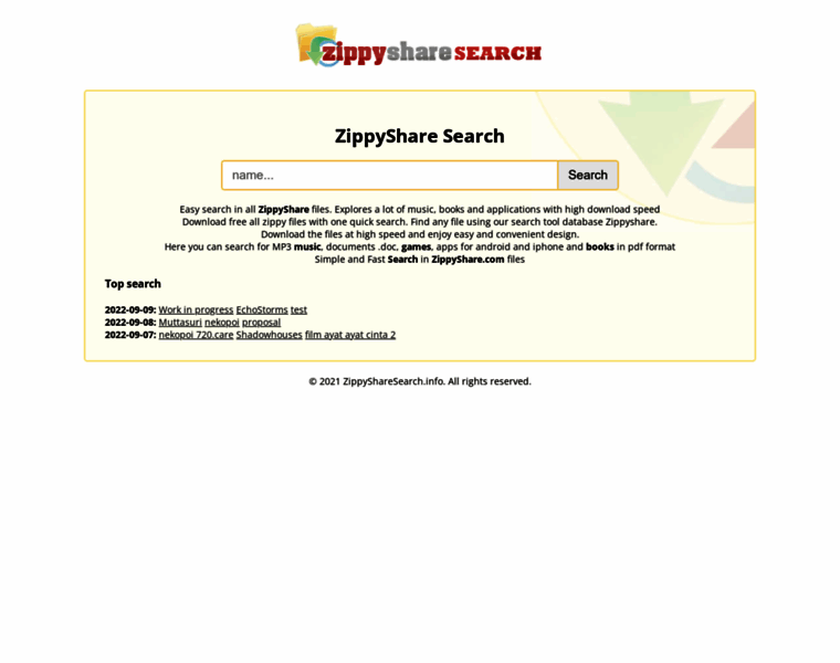 Zippysharesearch.info thumbnail