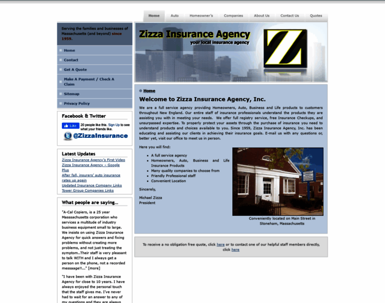 Zizzainsuranceagency.com thumbnail