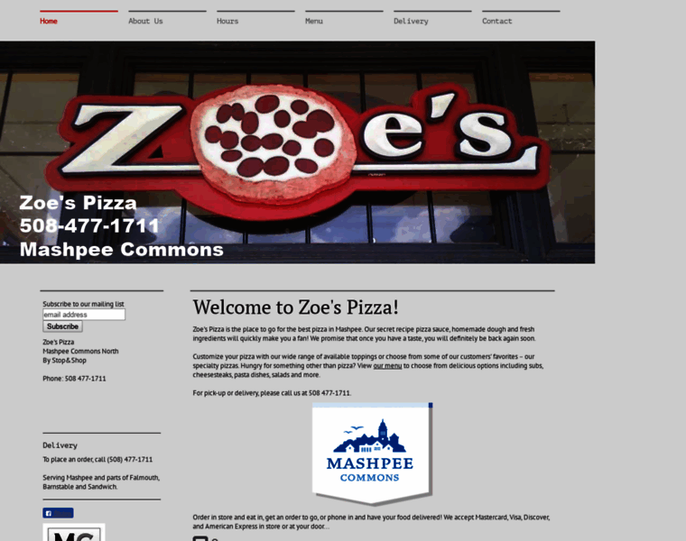 Zoespizza.com thumbnail