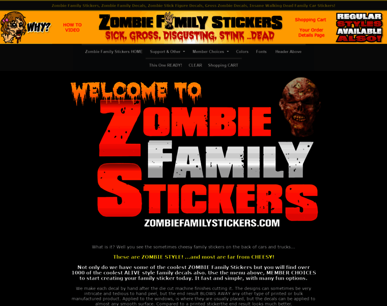 Zombiefamilystickers.com thumbnail