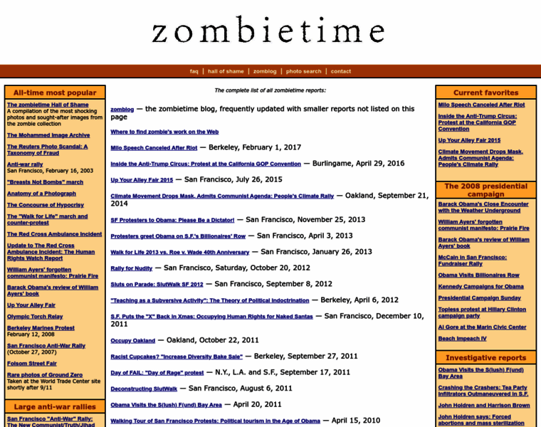 Zombietime.com thumbnail