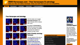 What 0800-horoscope.com website looked like in 2019 (5 years ago)