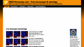 What 0800-horoscope.com website looked like in 2020 (4 years ago)