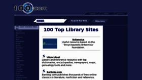 What 100toplibrarysites.com website looked like in 2012 (11 years ago)