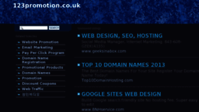 What 123promotion.co.uk website looked like in 2013 (10 years ago)
