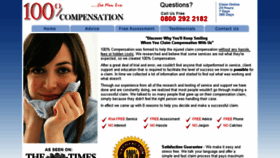 What 100percentcompensation.co.uk website looked like in 2014 (10 years ago)