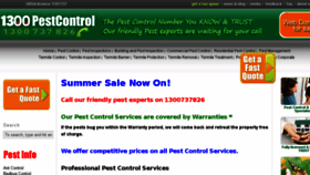 What 1300pestcontrol.com.au website looked like in 2016 (7 years ago)